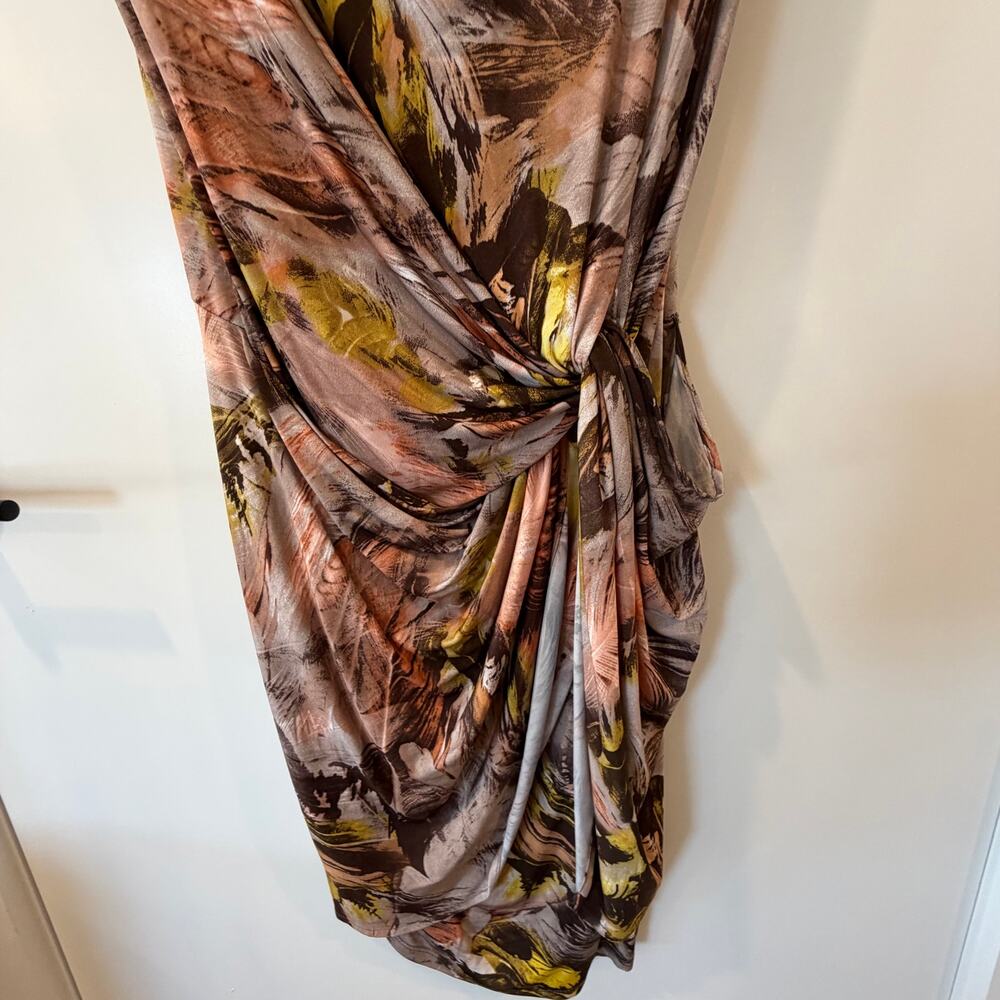 Stunning Camomilla Dress Body Con Slimming Stretchy Capped Sleeve Tropical - Picture 5 of 8